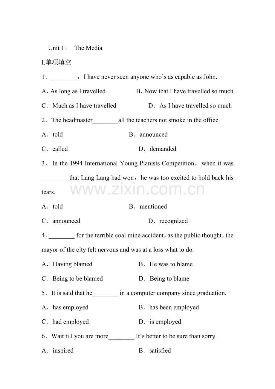 高三英语模块复习试题5.doc_第1页
