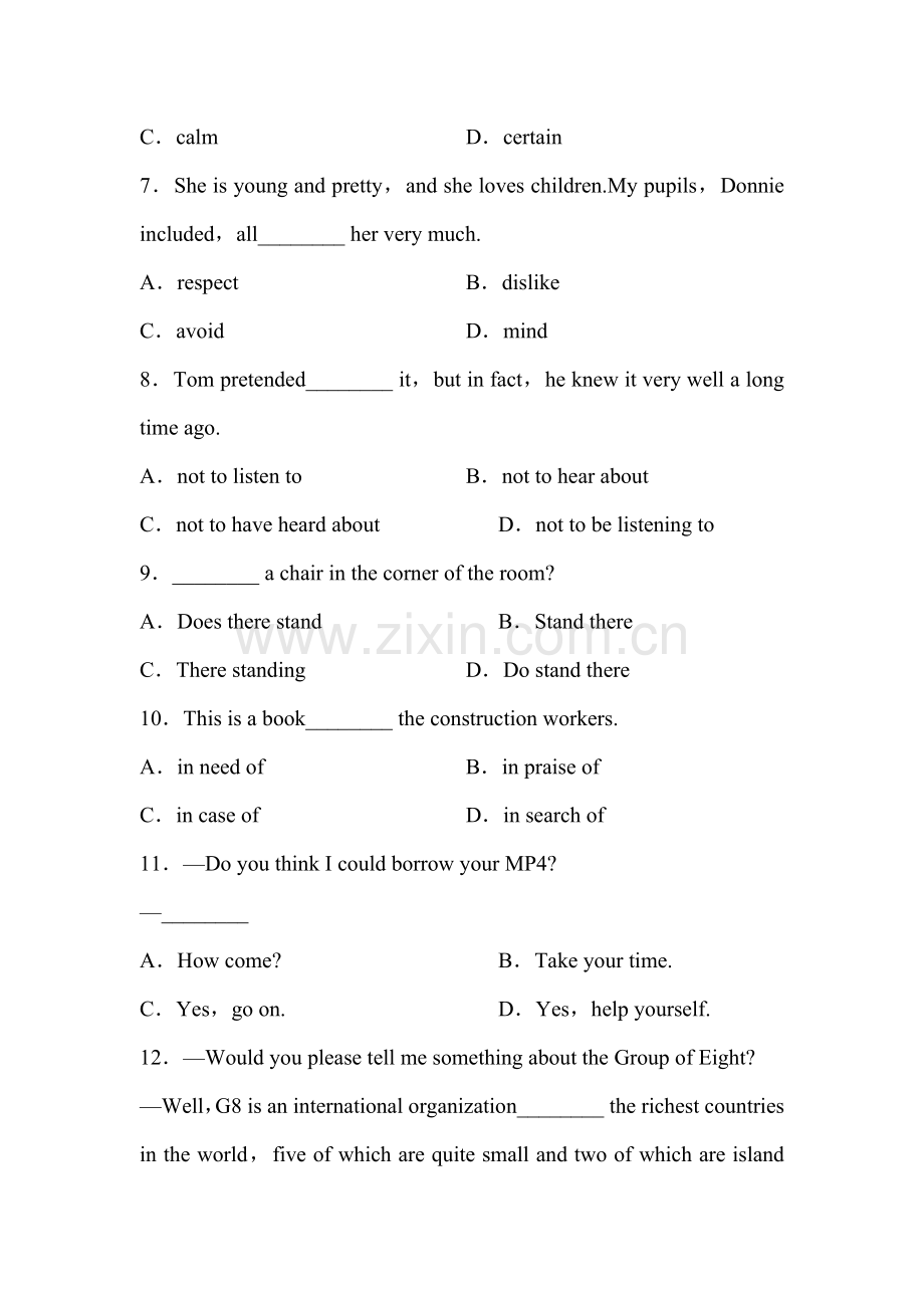 高三英语模块复习试题5.doc_第2页