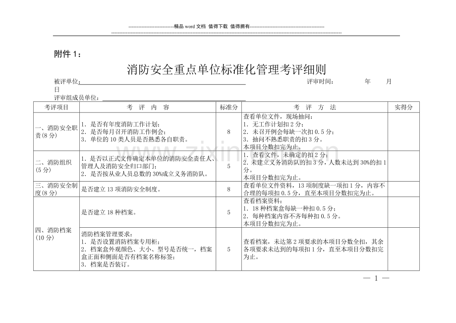 消防安全考评细则.doc_第1页