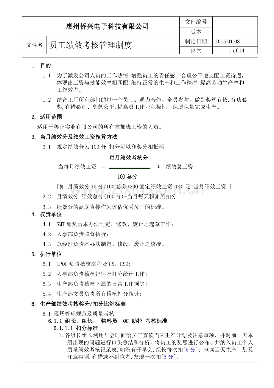 全体员工绩效考核管理制度.doc_第1页