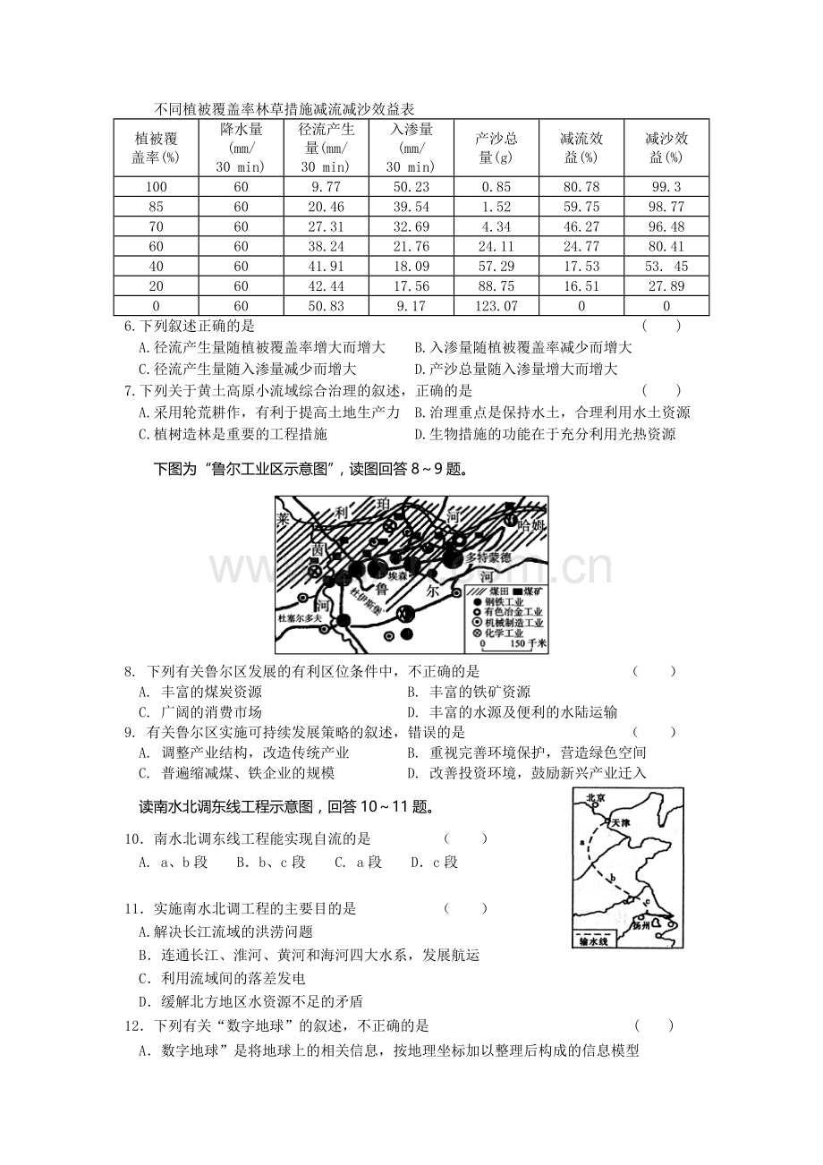 高二地理上册10月月考测试试题10.doc_第2页