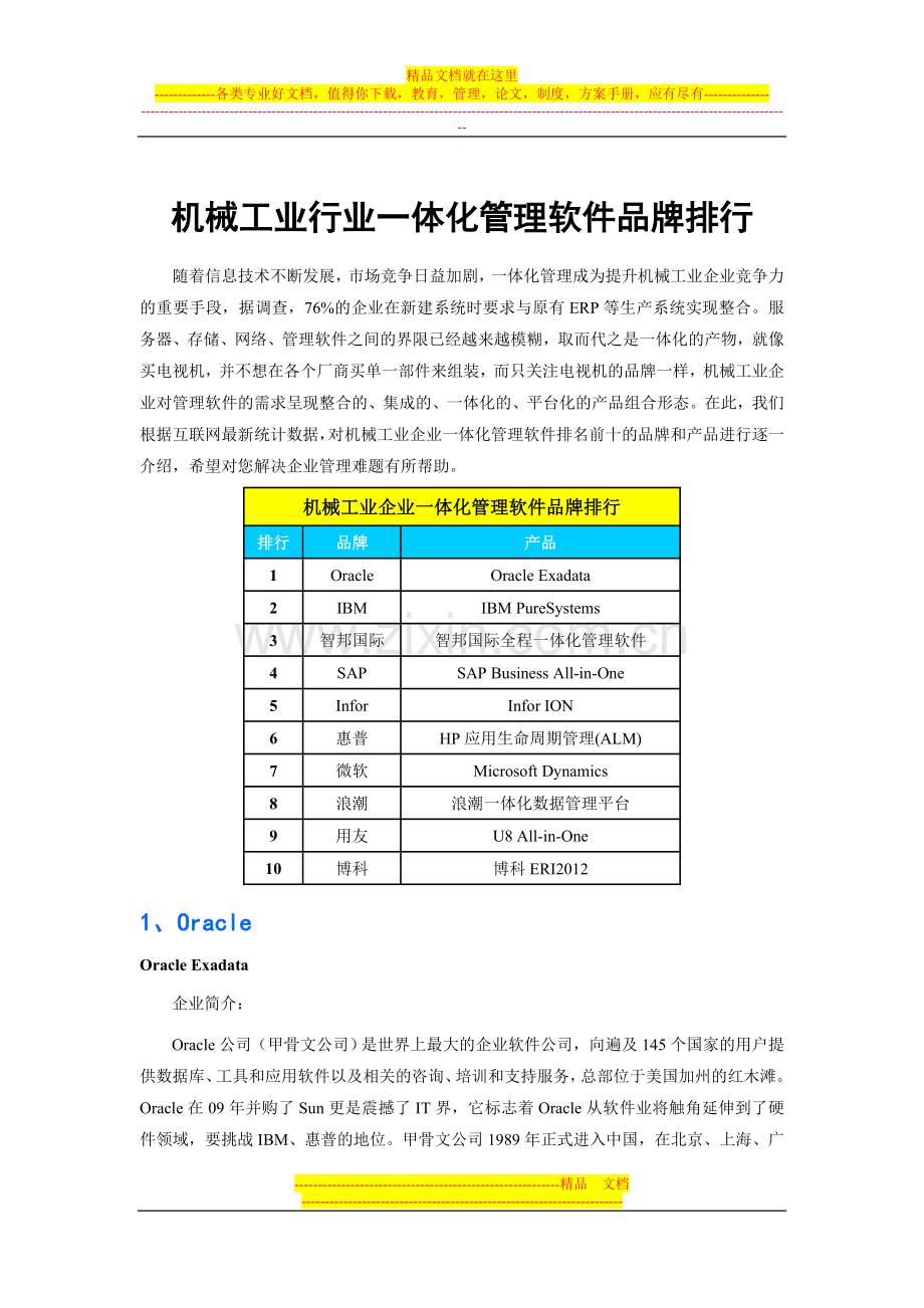 机械工业行业一体化管理软件品牌排行.doc_第1页