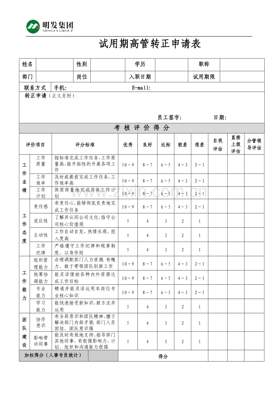 明发集团高管试用期考核管理制度(草案).doc_第2页
