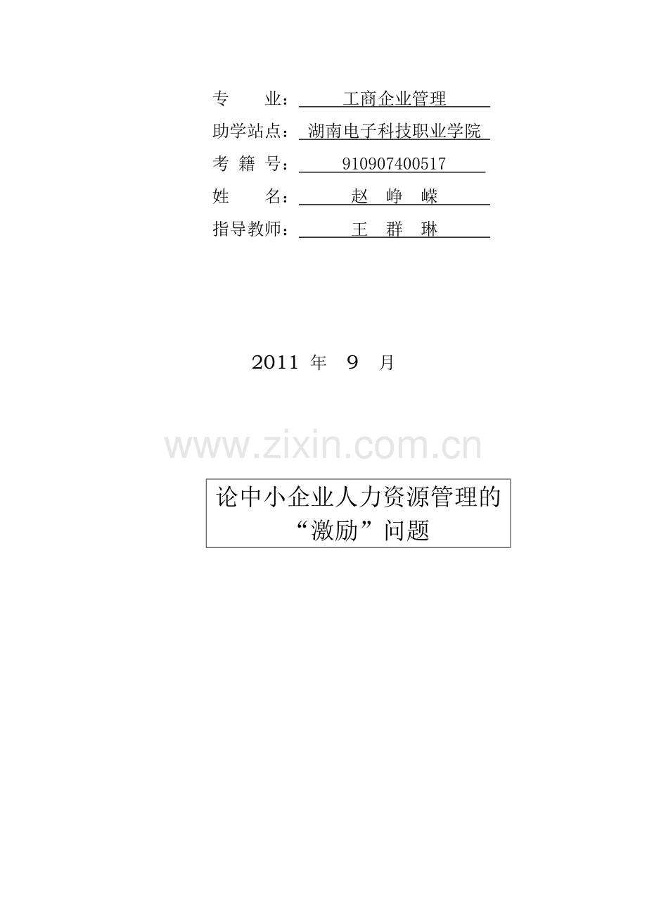论中小企业人力资源管理的“激励”问题.doc_第2页