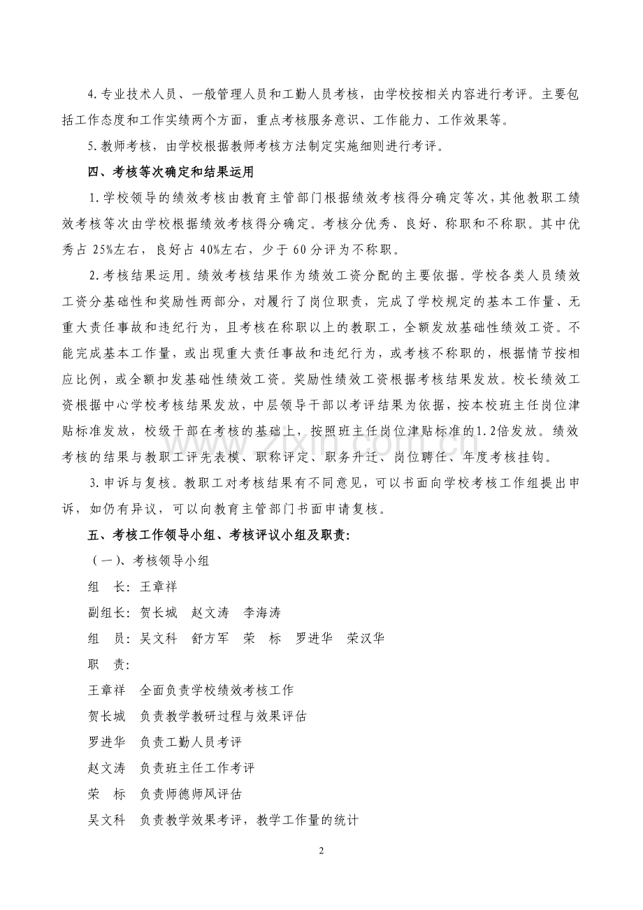 2017年春季新三伏潭一小教师绩效考核实施办法.doc_第2页