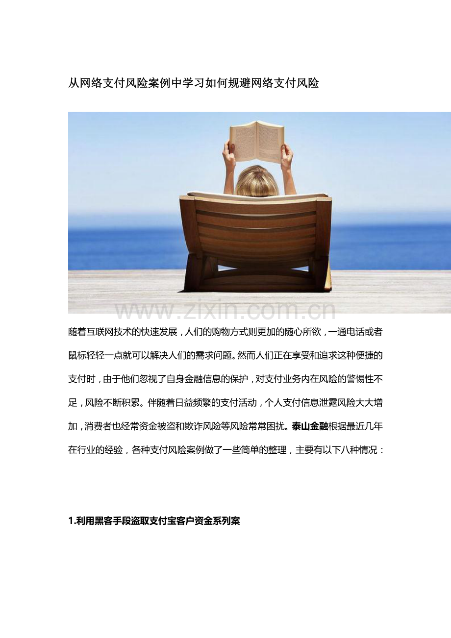 从网络支付风险案例中学习如何规避网络支付风险.doc_第1页