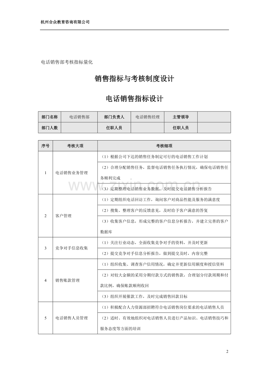 电话销售部考核指标量化.doc_第2页