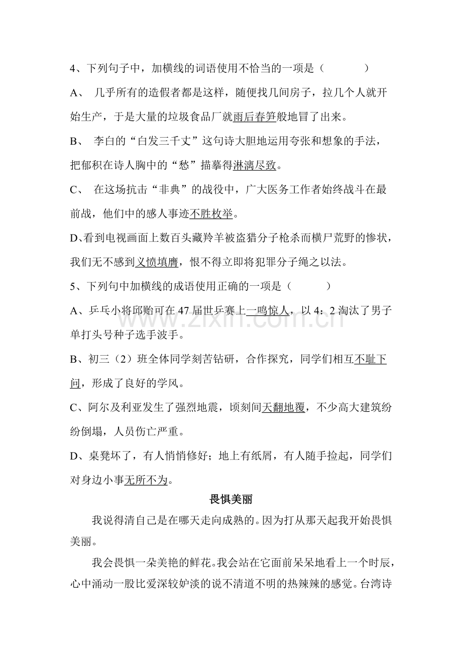 2016届九年级语文下册知识点专项练习3.doc_第2页