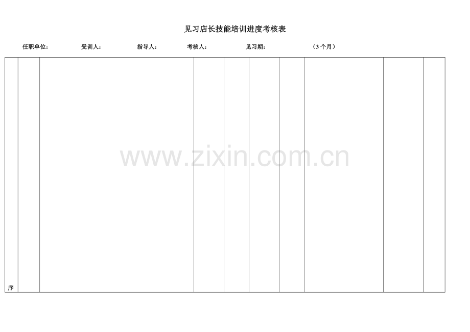 见习店长技能培训进度考核表(单位-姓名).doc_第2页