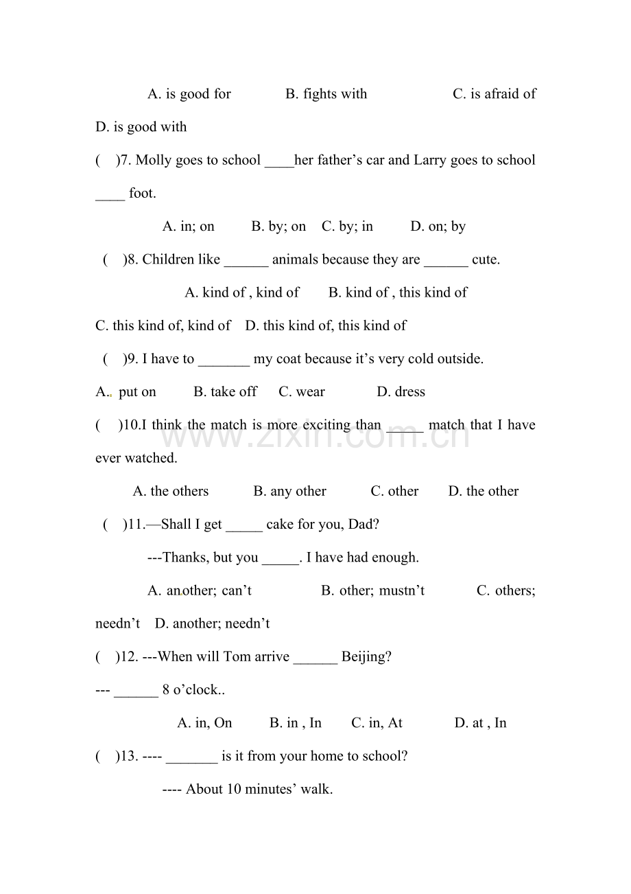 七年级英语下册期末模拟考试试题2.doc_第2页