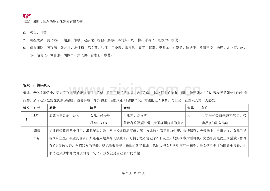 残友集团周庆舞台剧策划《不屈青春》.doc_第2页