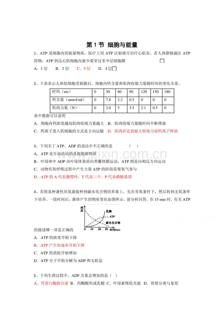 高一生物下册同步调研检测试题22.doc_第1页