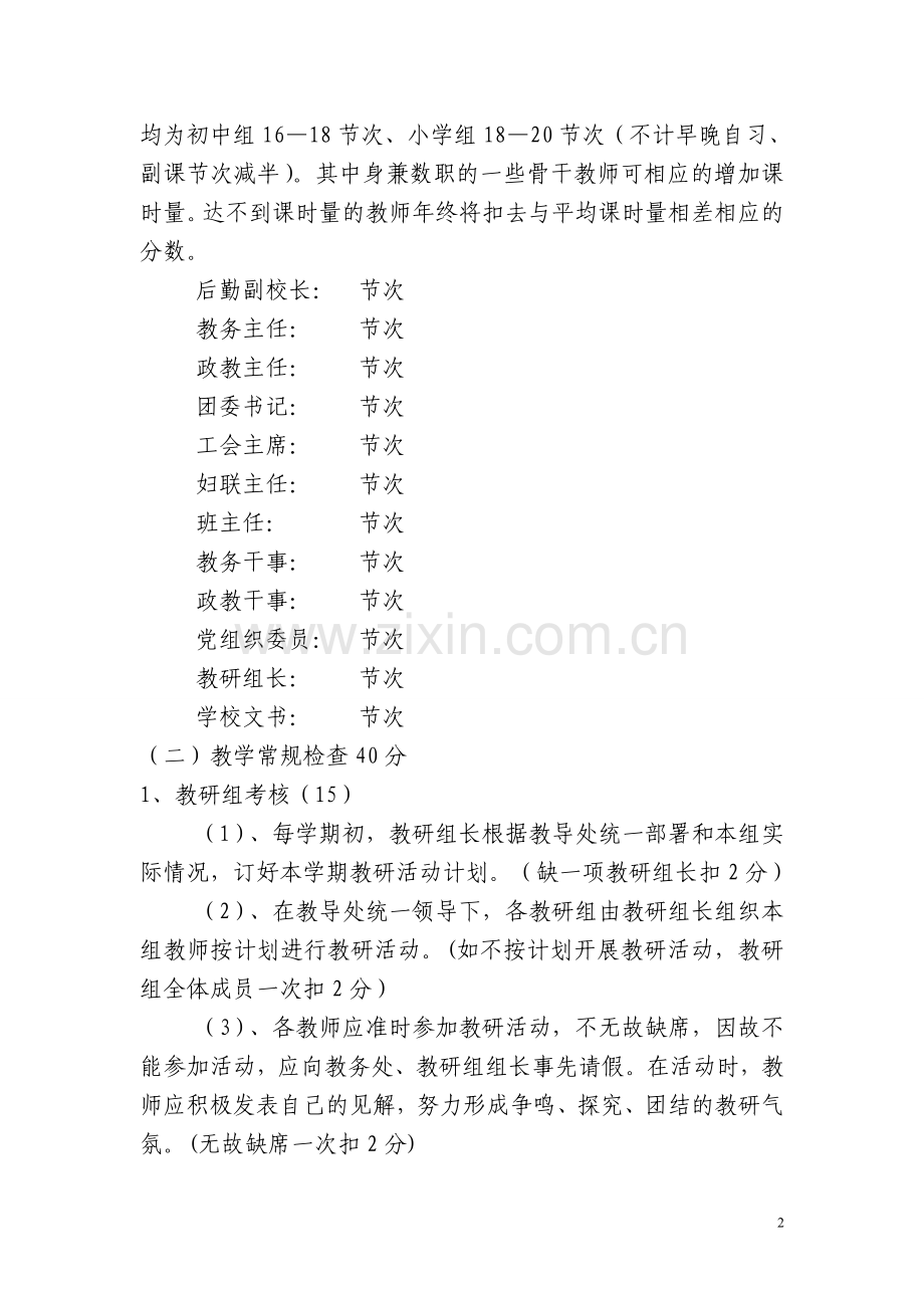 教务处绩效工资考核实施方案..doc_第2页