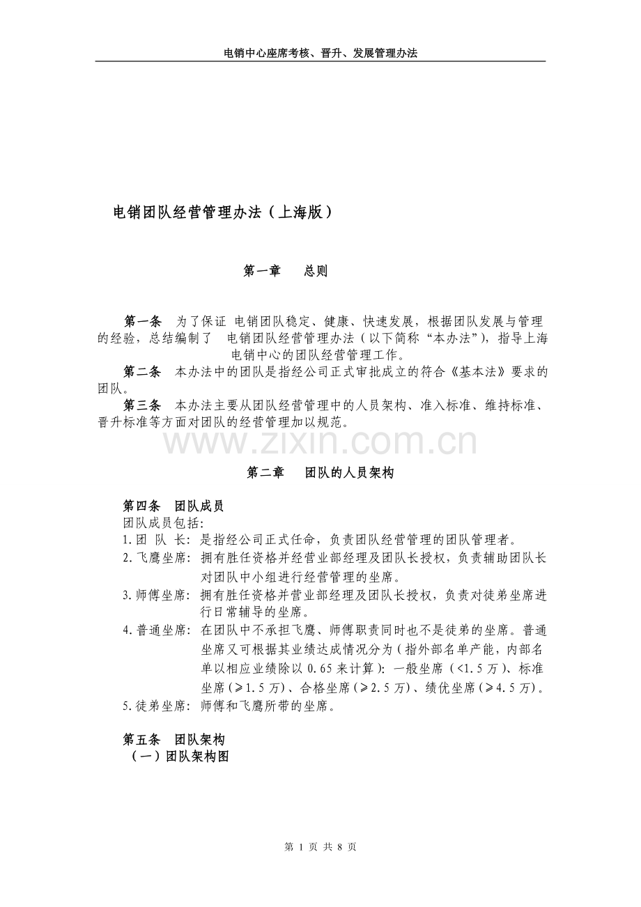 电销团队经营管理办法.doc_第1页