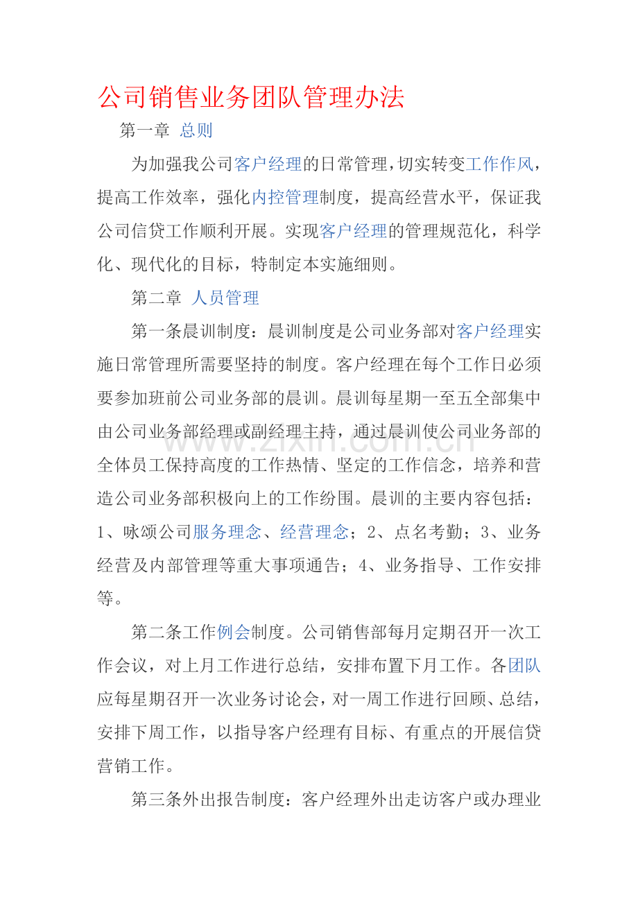 公司业务团队管理办法.doc_第1页