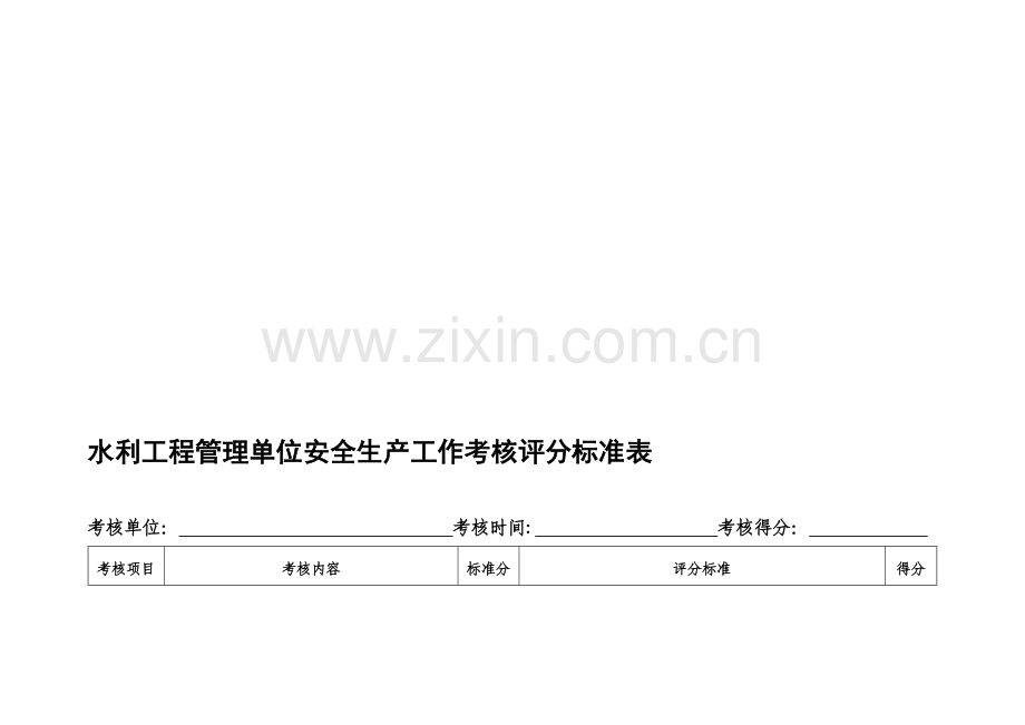 水利安全生产考核细则..doc_第1页