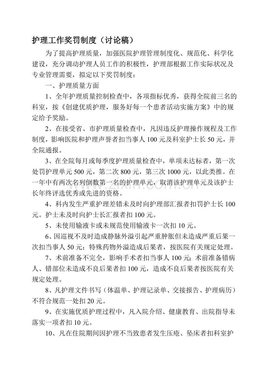 护理工作奖惩制度(讨论稿)Microsoft-Word-文档.doc_第1页