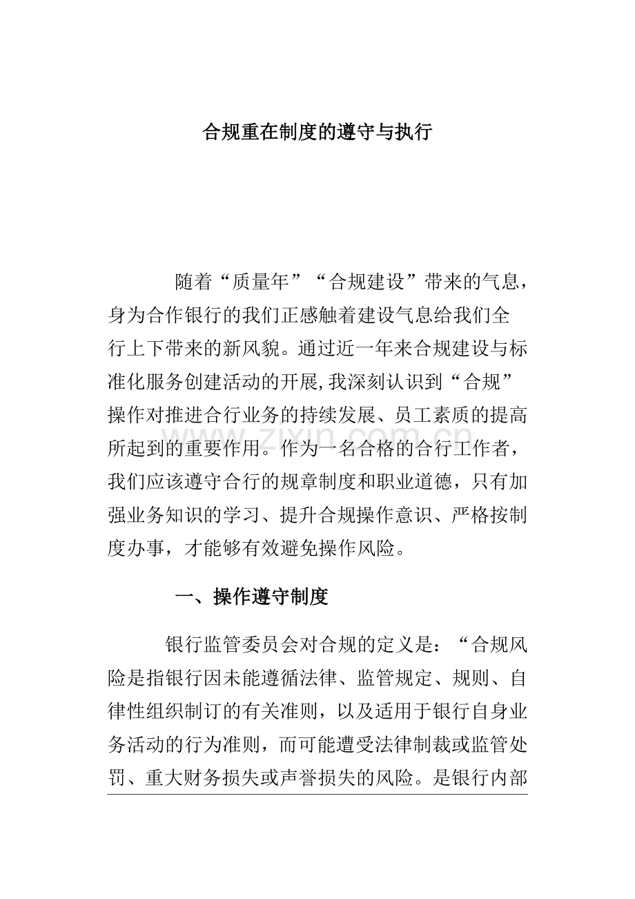 合规重在制度的遵守与执行.doc_第1页