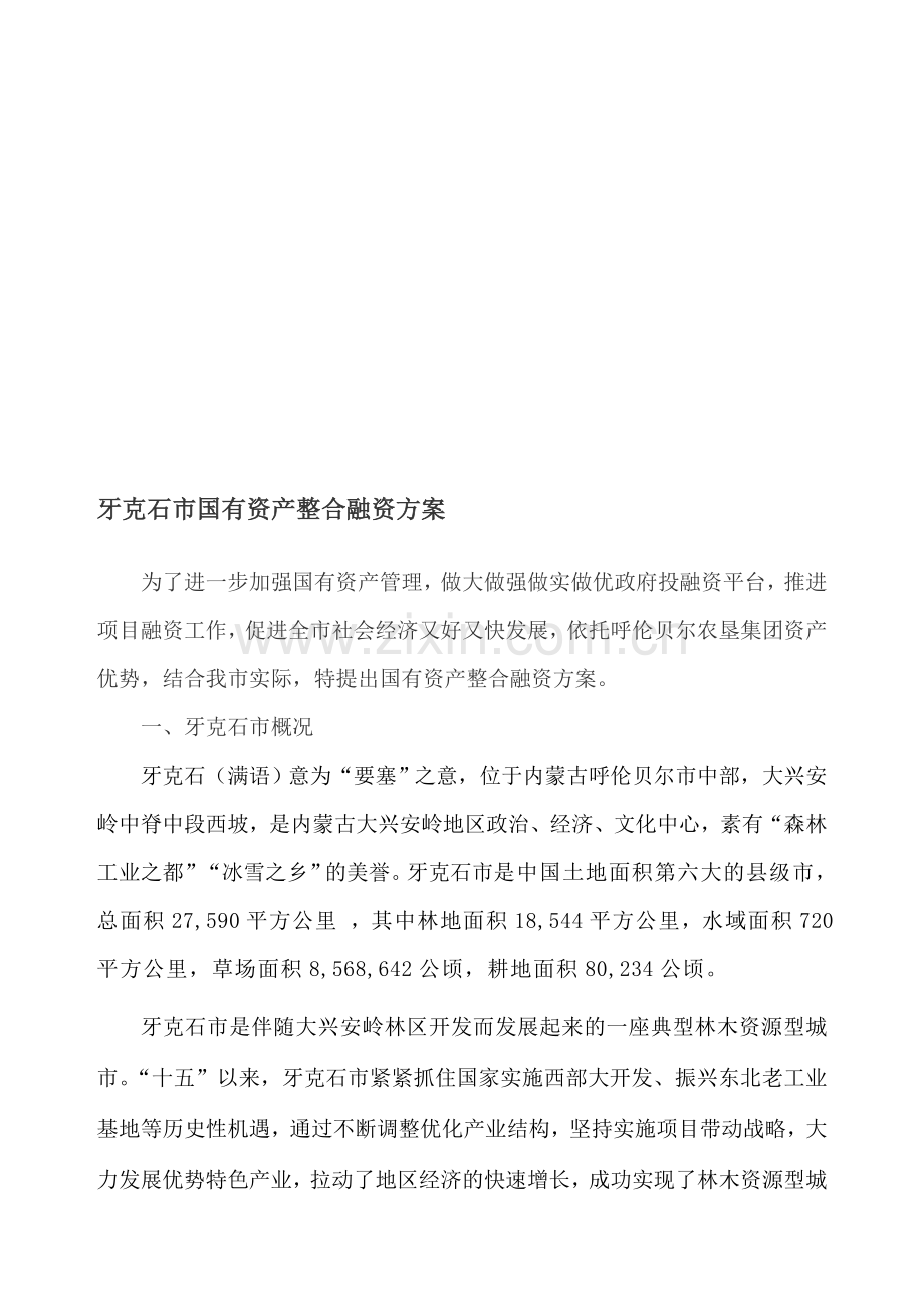 国有资产整合方案1.doc_第1页