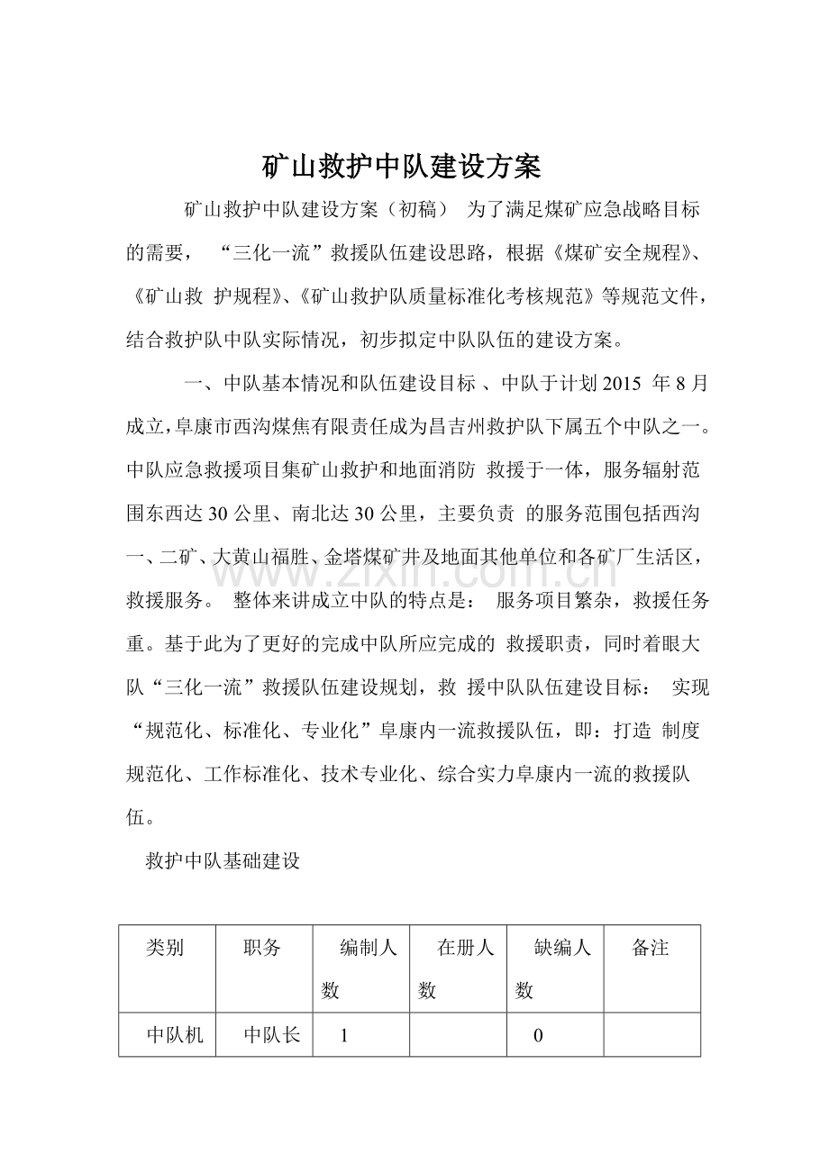 矿山救护中队建设方案.doc_第1页