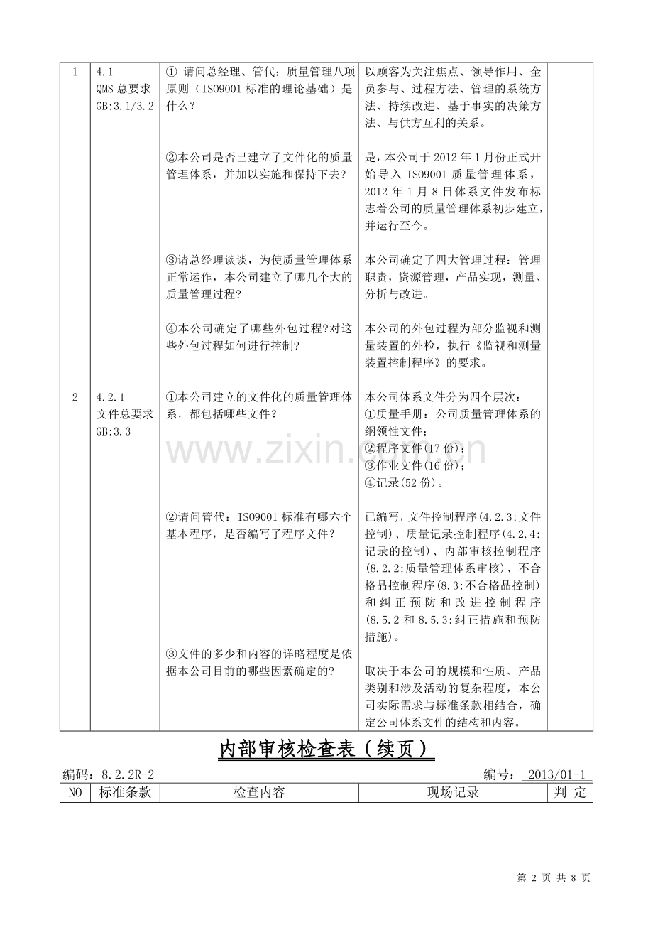 501内审检查表(领导层).doc_第2页