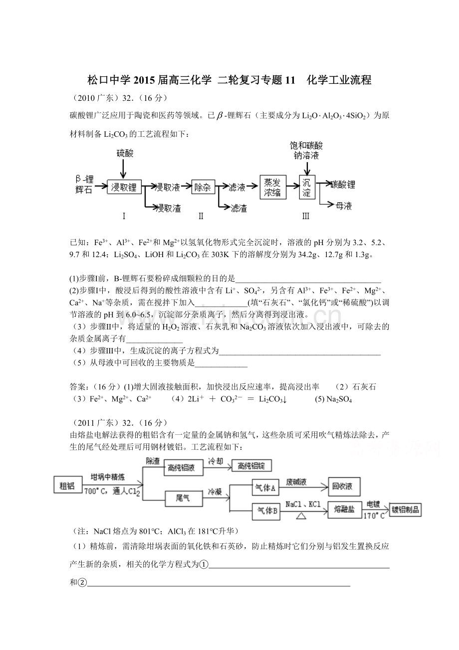 2015届高考化学第二轮专题突破检测1.doc_第1页