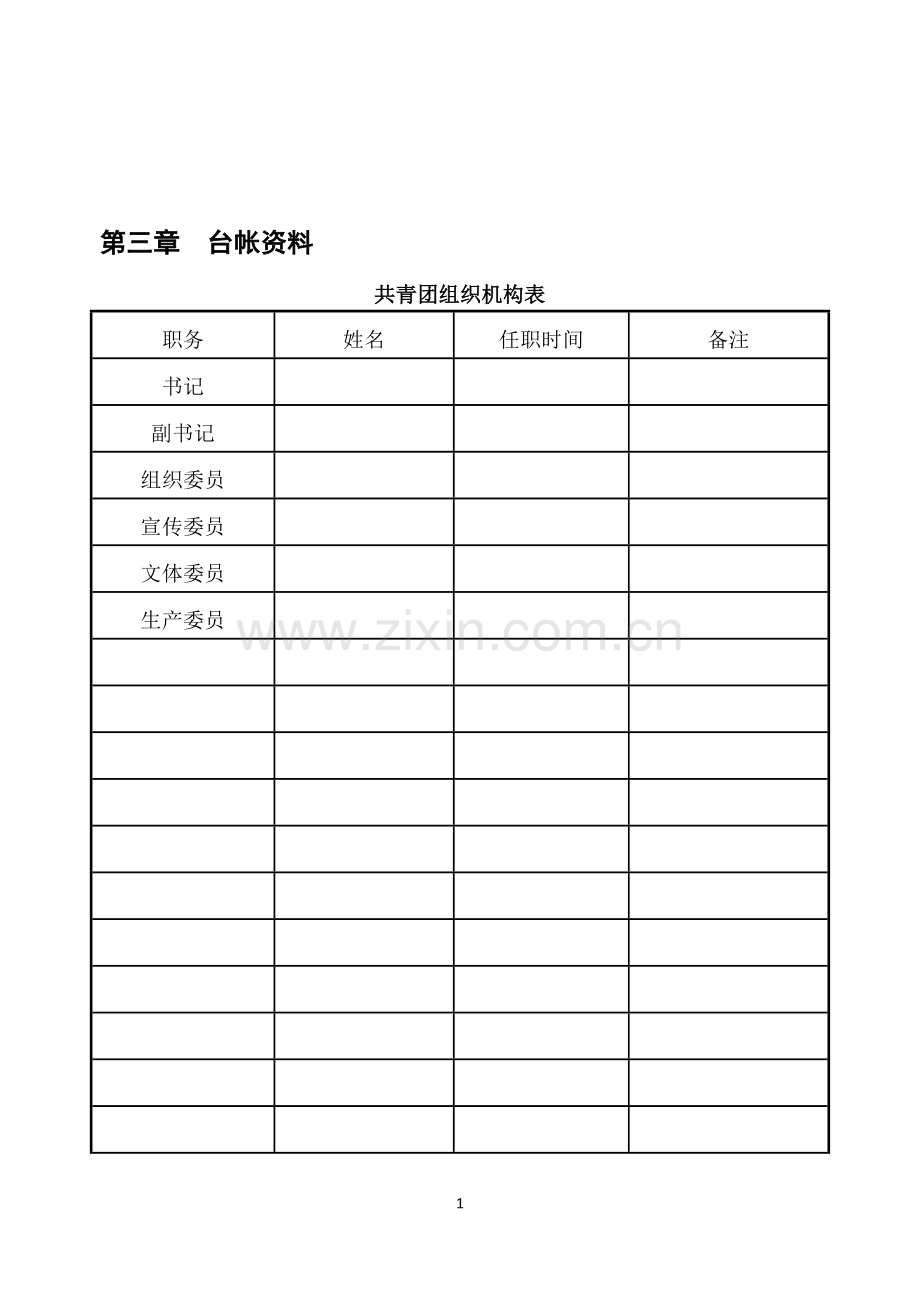 共青团工作手册台账资料----空白版.doc_第1页