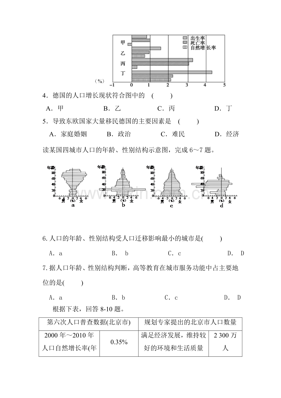 高一地理下册期中检测试题6.doc_第2页