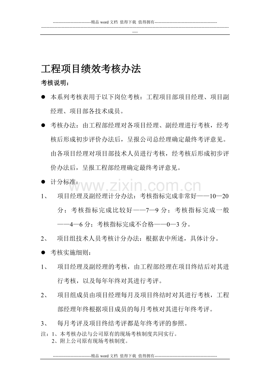 工程部-考核评价办法..doc_第1页