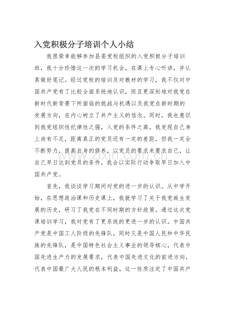 入党积极分子个人小结.doc_第1页