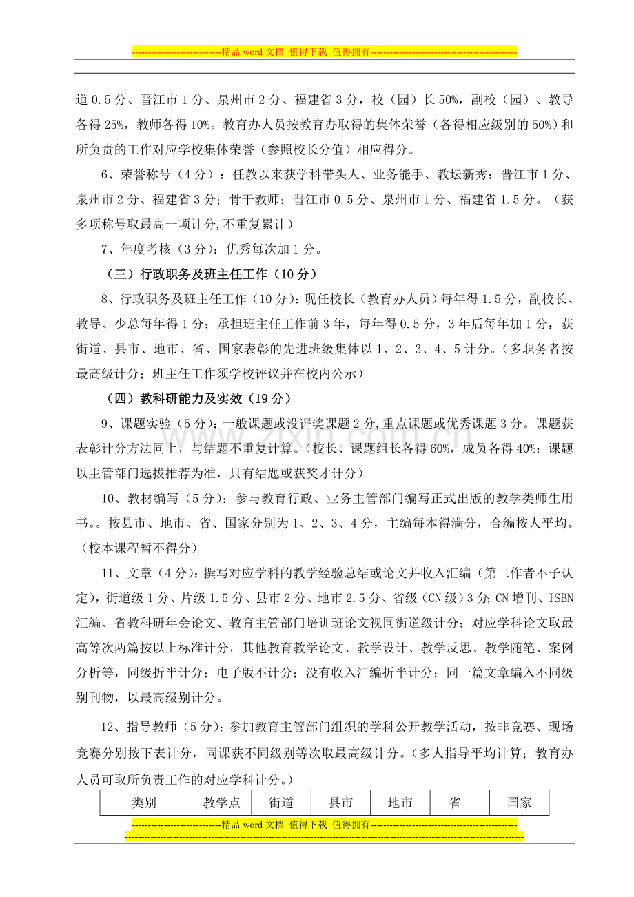 罗山街道小学(幼儿园)教师岗位聘任量化评估细则(试行).doc_第2页