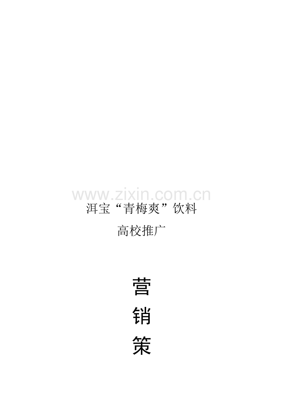 洱宝“青梅爽”营销策划书.doc_第1页