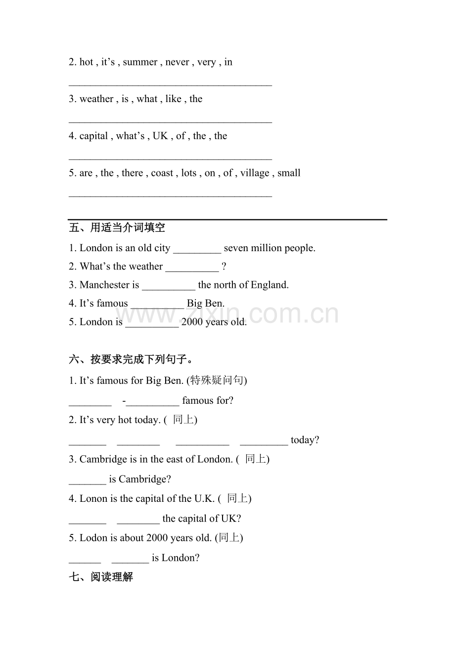 七年级英语London-is-bigger-than-Cambridge同步练习.doc_第2页