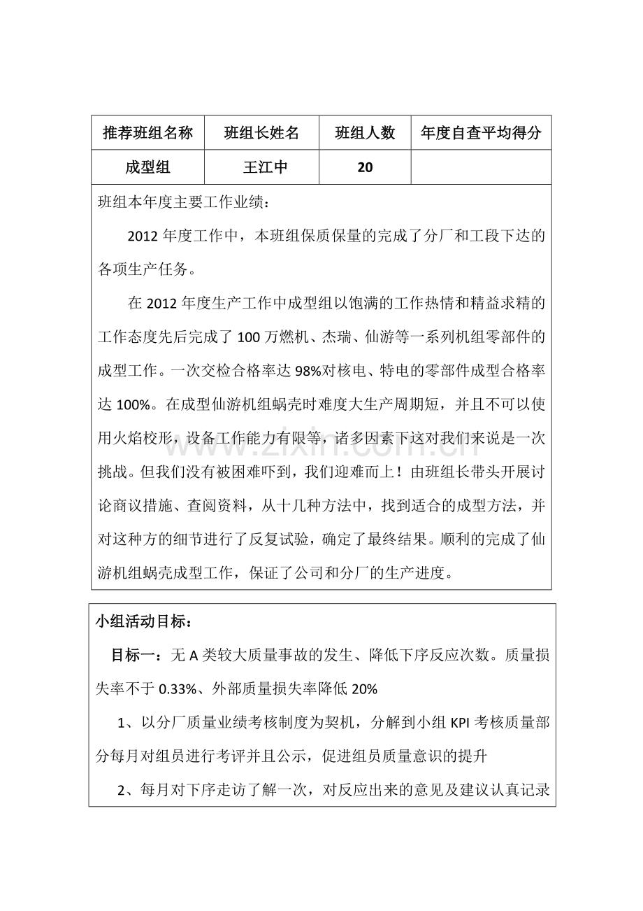 质量信得过班组--及目标成型组.doc_第1页