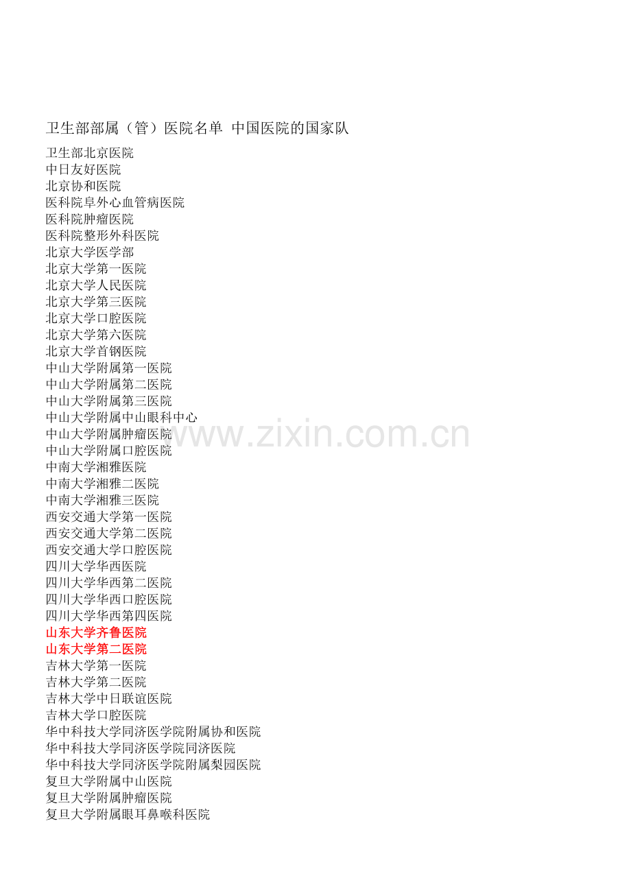卫生部部属(管)医院名单.doc_第2页