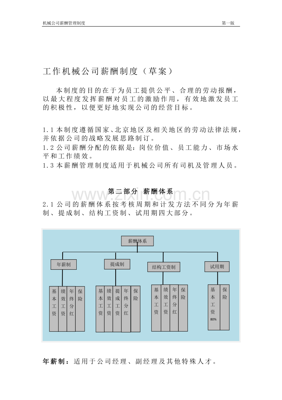 机械公司薪酬管理制度-(自动保存的).doc_第1页