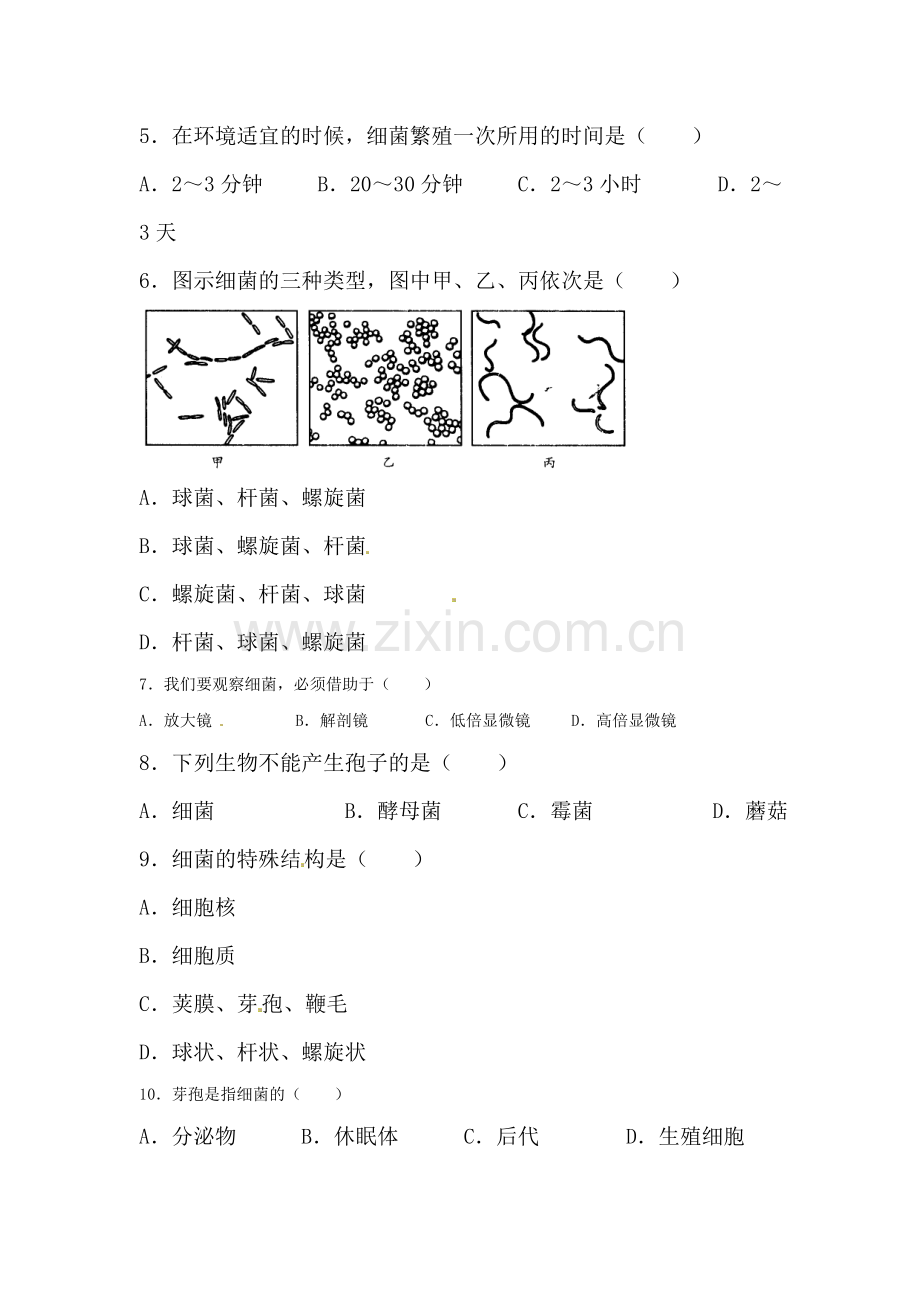 细菌同步练习2.doc_第2页