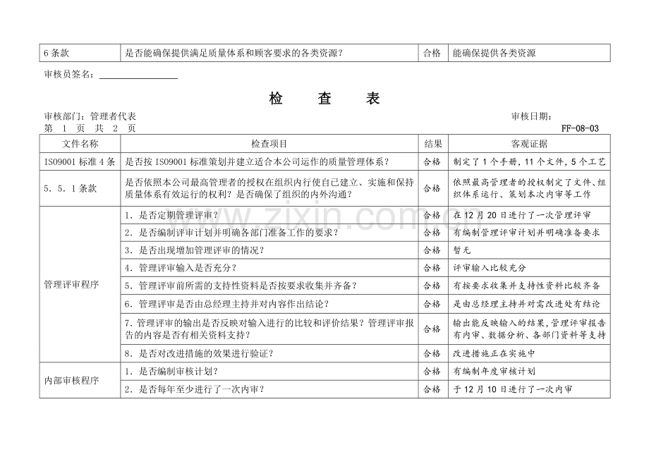 ISO管理评审及检查表.doc_第2页