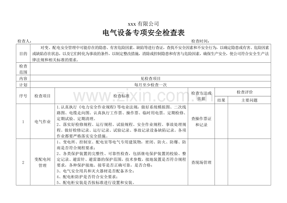 044防火防爆及消防安全检查表.doc_第1页