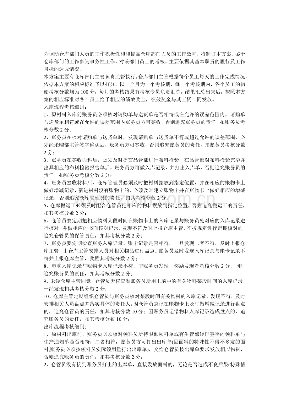 仓管人员绩效考核方案.doc_第1页