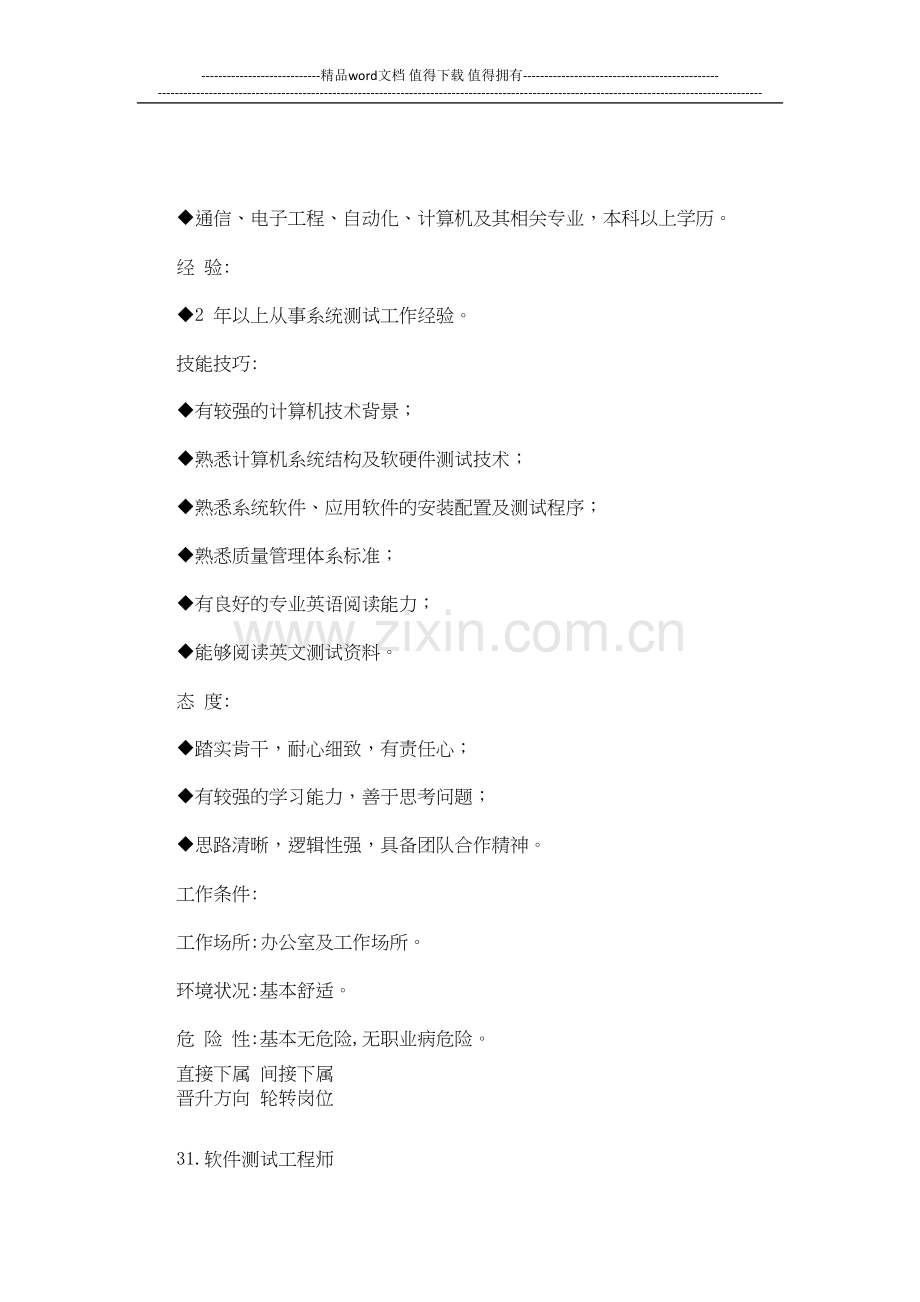 多个岗位说明书与绩效考核标准-20..doc_第1页
