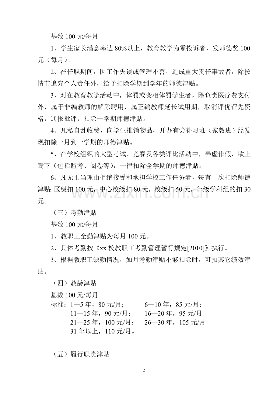 教职工奖励性绩效工资发放方案.doc_第2页
