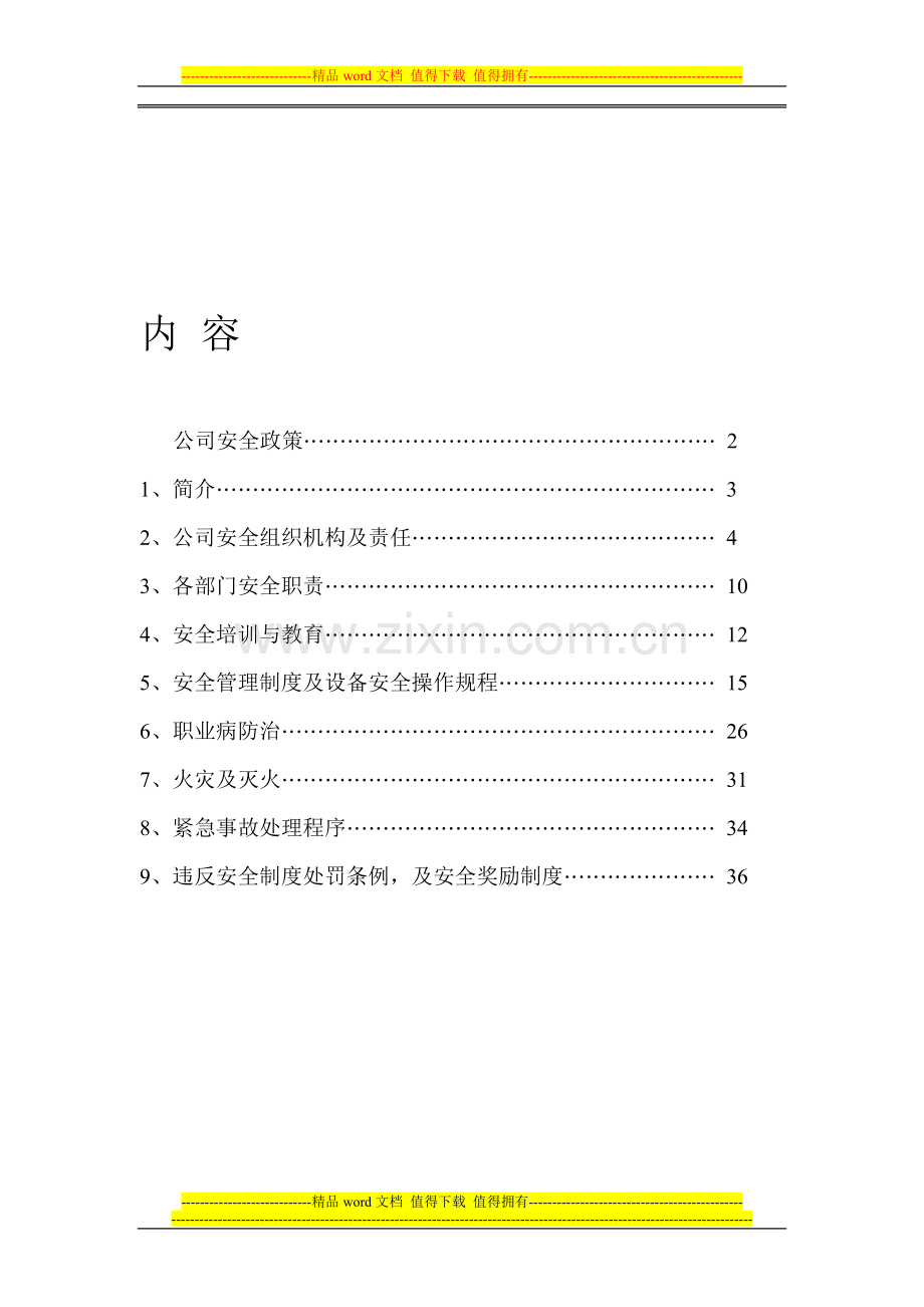 某公司安全手册(1).doc_第1页