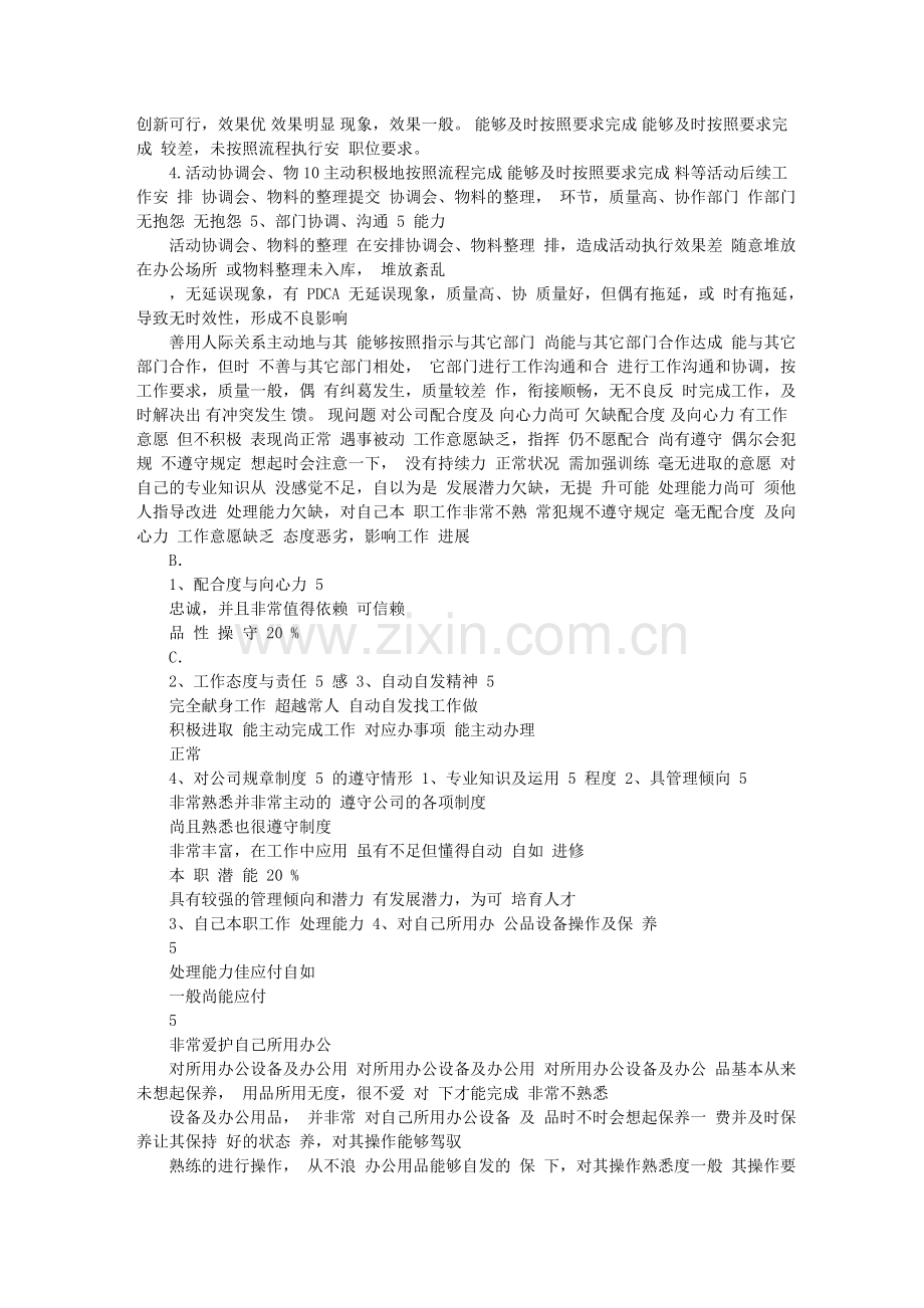 市场部绩效考核表(2011年).doc_第2页