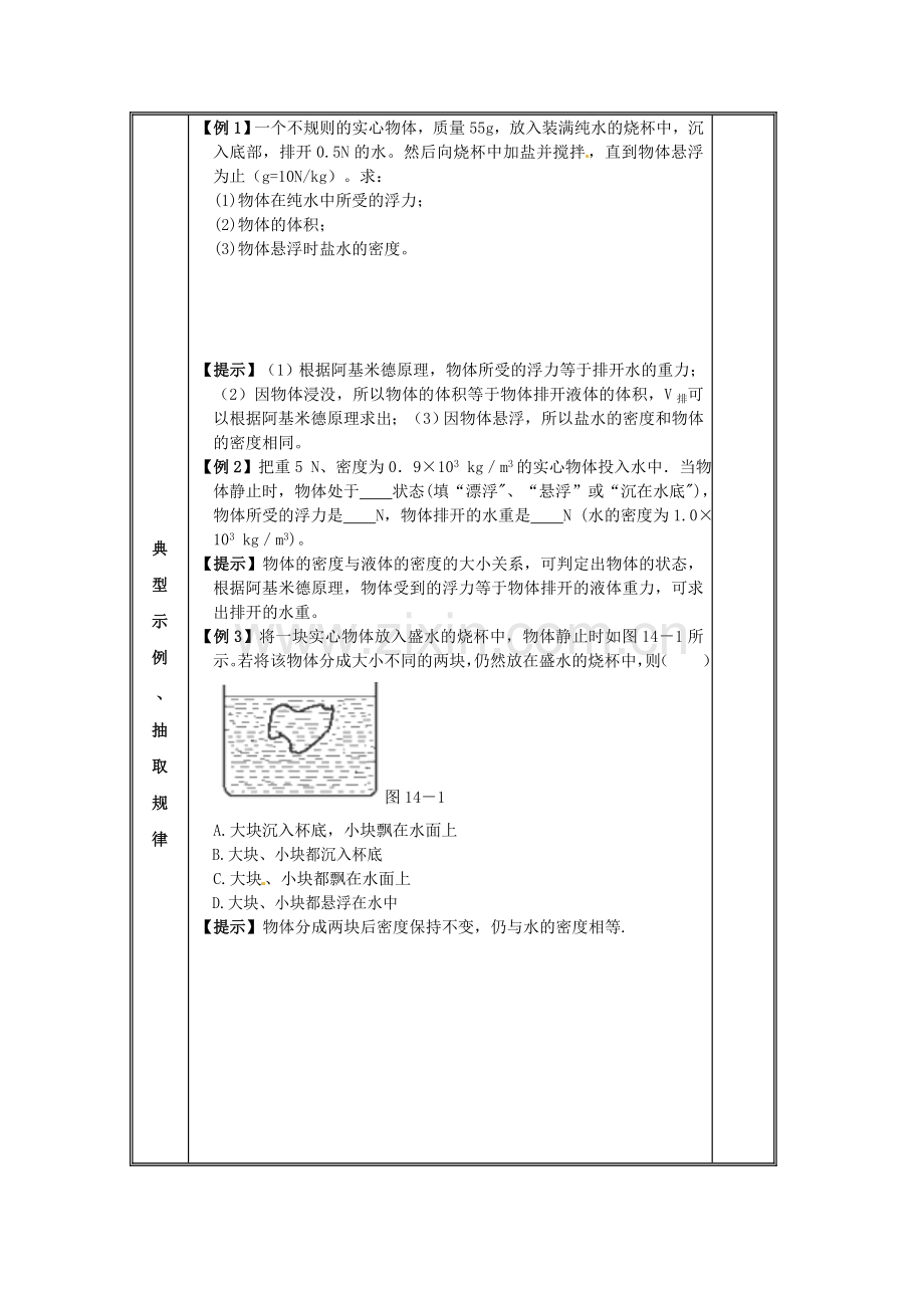 湖北省襄阳四十七中九年级物理《第十四章-压强和浮力》复习学案1(无答案)-人教新课标版.doc_第2页