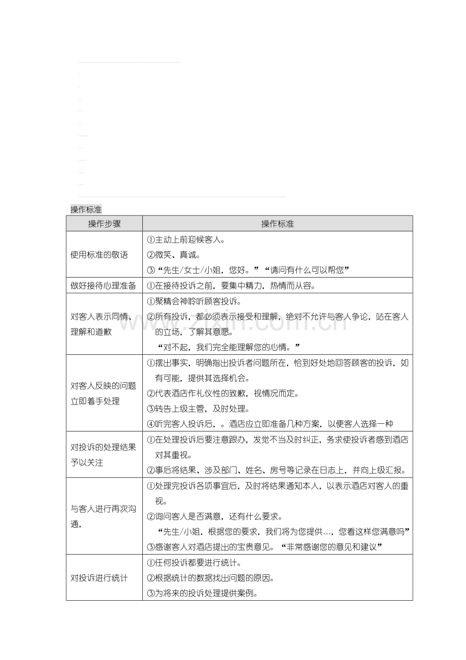 服务手册(投诉及免费房)操作标准.doc_第1页