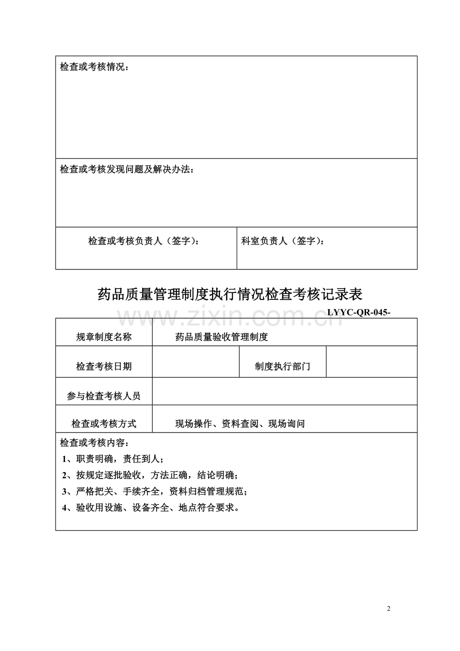 新GPS质量管理制度执行情况检查考核记录表(全).doc_第2页