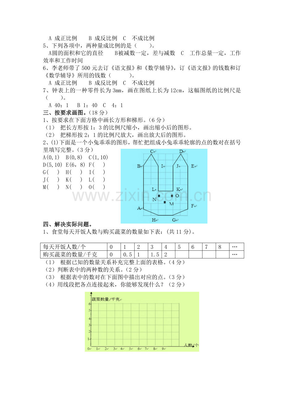 2017届六年级数学下册单元测试题33.doc_第2页