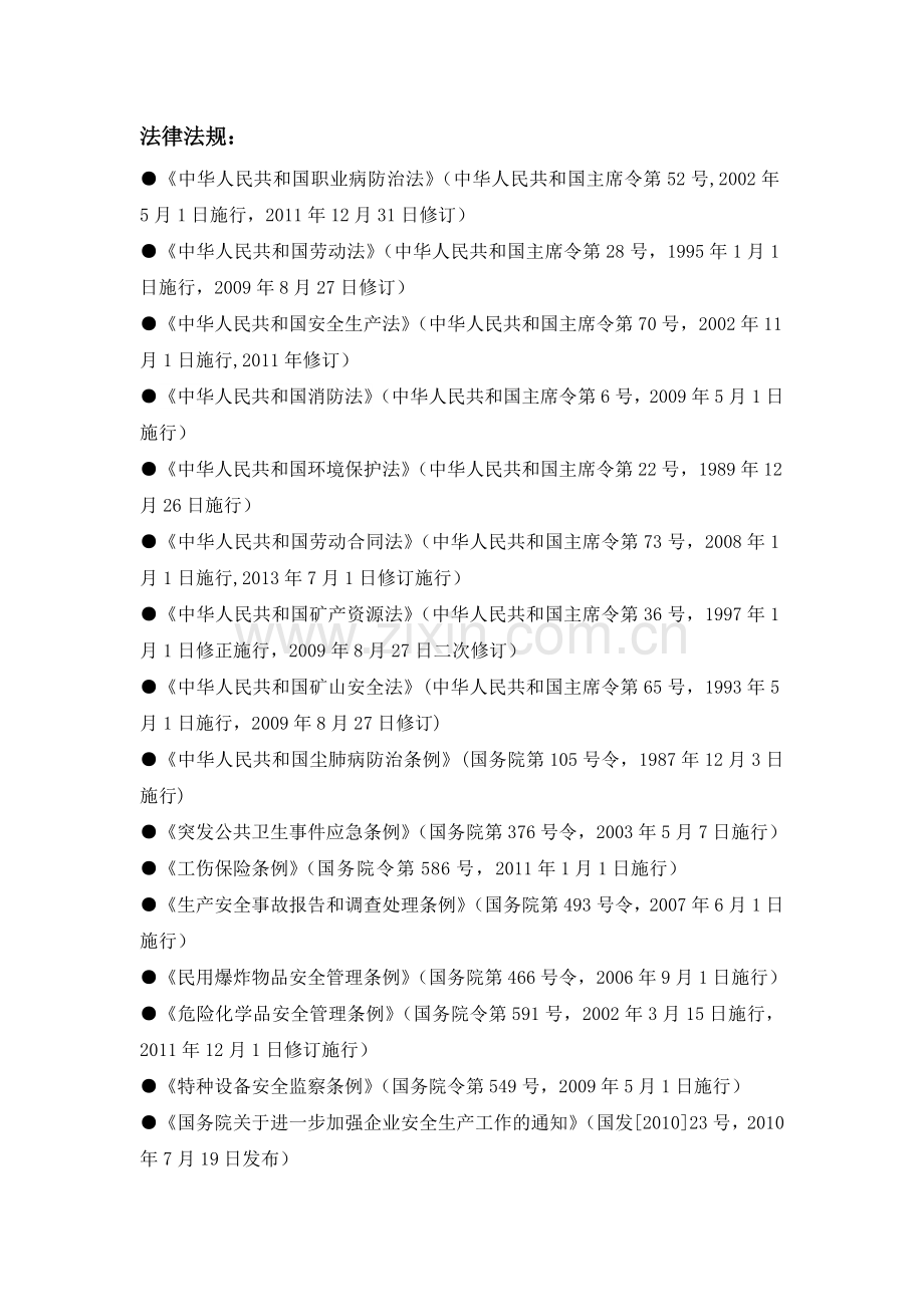 职业卫生法律法规-统一格式.doc_第1页