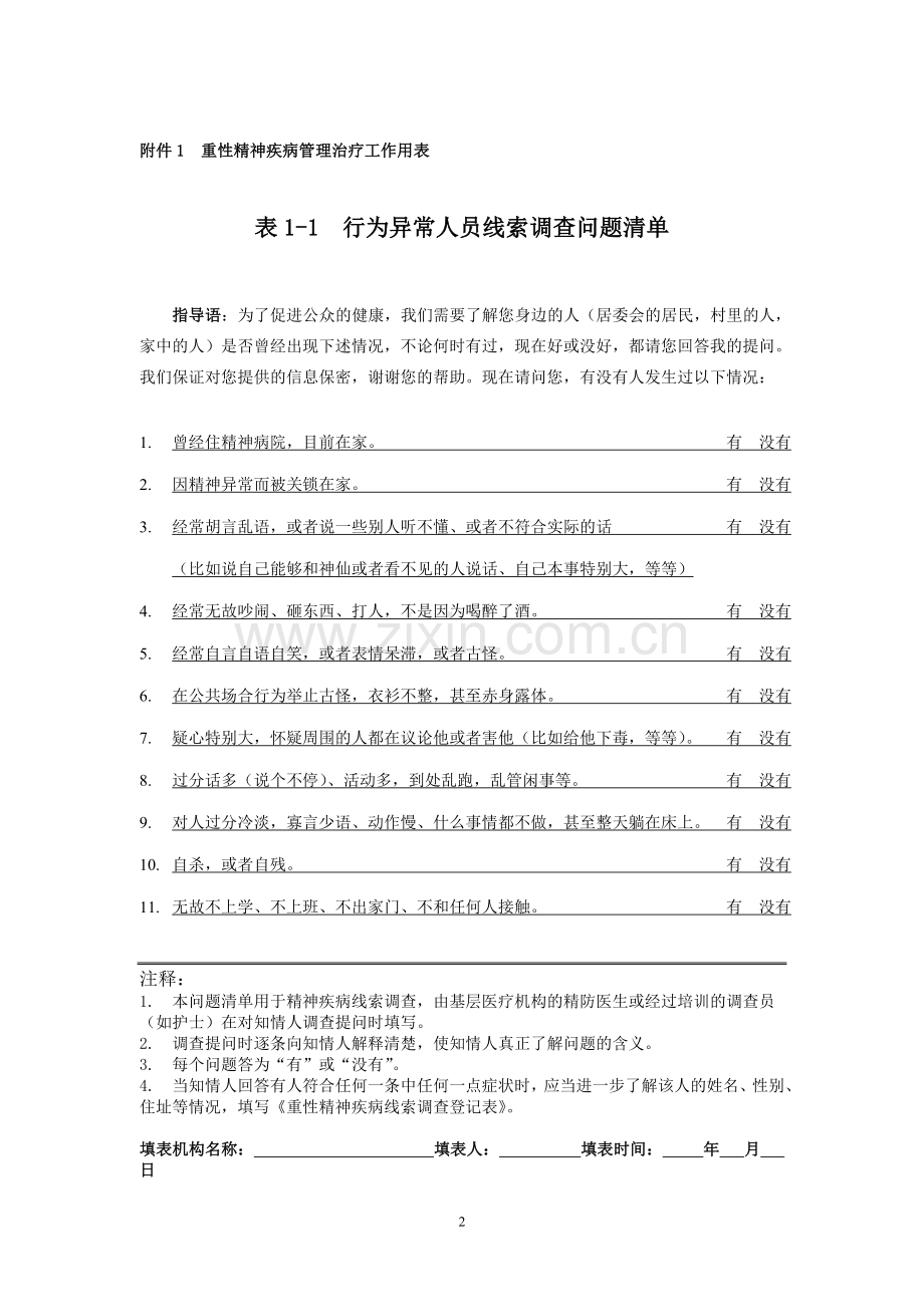 重性精神疾病管理治疗工作规范应用表格(1).doc_第2页